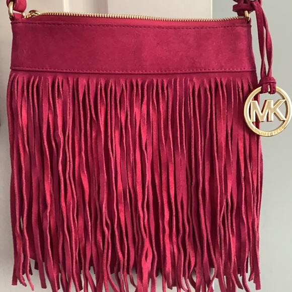 Michael Kors Fuchsia Pink Fringe Crossbody - Picture 5 of 6